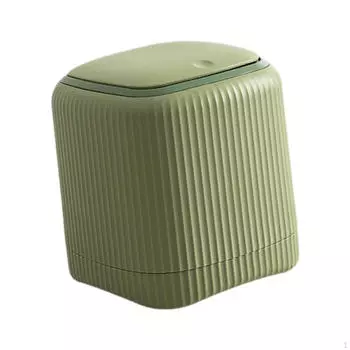 Мусорное ведро для столешницы, корзина для мусора 5,3x5,3x5,7 дюймов, многофункциональная кнопка для туалетного столика зелёный