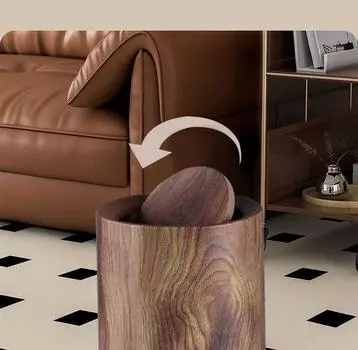 Мусорное ведро для ванной комнаты, бытовое мусорное ведро, мусорное ведро с откидной крышкой, мусорный контейнер из дерева, мусорное ведро для офиса, спальни