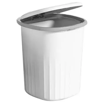 Мусорное ведро круглое пластиковое мусорное ведро корзина для мусора с крышкой пресс-типа мусорный контейнер для спальни кухни