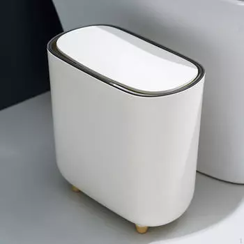 Мусорное ведро, мусорное ведро, нескользящая твердая корзина, узкая мусорная корзина для ванной комнаты without Lid