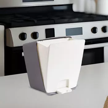 Мусорное ведро с функцией «свободные руки» и бесшумной крышкой для дома и офиса белый