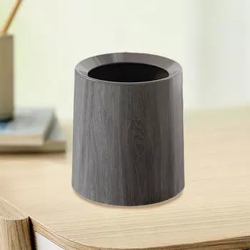 Мусорное ведро с текстурой дерева, Корзина для мусора, Эстетически стильная комната, Мусорный контейнер без крышки, without base