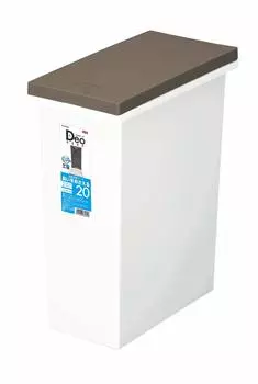 Мусорное ведро Shinkisei Dragonfly Deo Keep с дезодорирующим антибактериальным эффектом, в комплект входит открывание одним нажатием, 20 литров, белый, ширина x глубина x высота, крышка 44 см коричневый