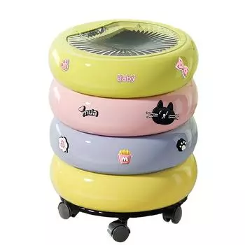 Мусорное ведро в форме пончика с выдвижным контейнером, крышкой, мусорное ведро ручного типа с милыми наклейками, цилиндрический дизайн из полированного пластика