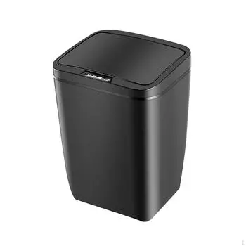 Мусорные баки для ванной комнаты с крышкой, автоматический бесконтактный мусорный бак для гостиной чёрный