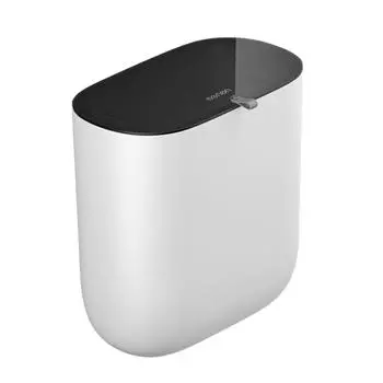 Мусорный бак для ванной комнаты с крышкой — небольшой мусорный бак с пресс-крышкой — пластиковая корзина для мусора с всплывающей крышкой для туалета, офиса, спальни, гостиной Free Size белый