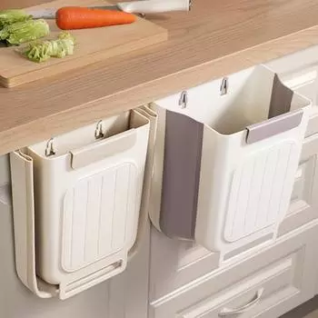 Мусорный бак, многоцелевой подвесной мусорный бак, компактный прочный несущий складной контейнер для мусора для дома M белый