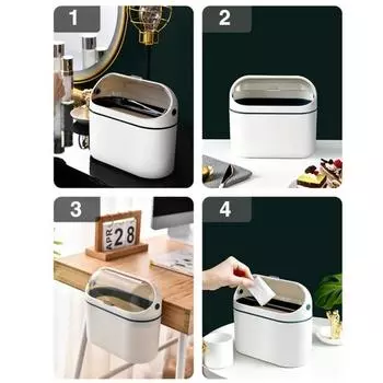 Мусорный бак на столешнице с прозрачной крышкой, съемный современный современный контейнер для хранения мусора большой емкости, кухонные принадлежности белый