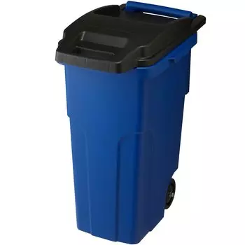 Мусорный бак Squirrel большой, колесное ведро, синий, 45 л, 2 колеса, со сливной пробкой, сделано в Японии, 45C2 синий