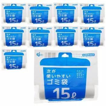Мусорный мешок Chemical Japan Мусорный мешок 20 шт. x 10 шт. в упаковке Прозрачный 15 л Простой в использовании HD-505N
