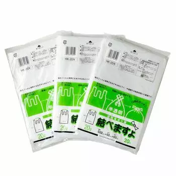 Мусорный мешок Chemical Japan, сумка, полупрозрачный, ширина 50 см, высота 60 см, толщина, удобный пластиковый пакет, 20 л, 20 штук, набор из 3 штук, 0,02 мм, HK-20N