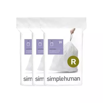 Мусорный мешок simplehuman Code C Custom Fit с завязкой [Товар] белый