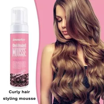 Мусс для укладки локонов, 200 мл. Создайте долговечные упругие локоны с помощью безопасных ингредиентов для полного объема. Мусс для укладки локонов. розовый
