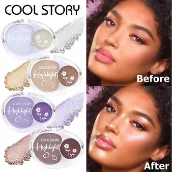 Мусс Двухцветный хайлайтер с эффектом пюре Универсальная пудра для носа Diamond Ginger Моделирующий блеск для тела и лица