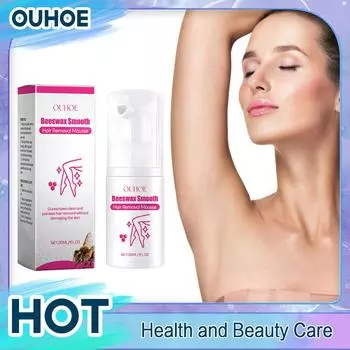 Мусс-спрей для удаления волос на основе пчелиного воска Безболезненная депиляция Мягкое бритье Подмышки Тело Бикини Ноги Частный эпилятор Гладкий уход за кожей 30ml boxed