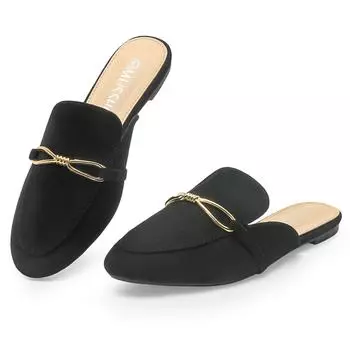 MUSSHOE женские мюли удобные остроносые мюли для женщин на плоской подошве с пряжкой 7