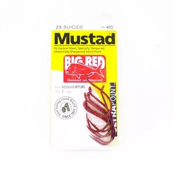 Mustad 92554NP-NR-4/0-A07 Крючки Big Red Suicide Ultra Point, размер 4/0 (8002)