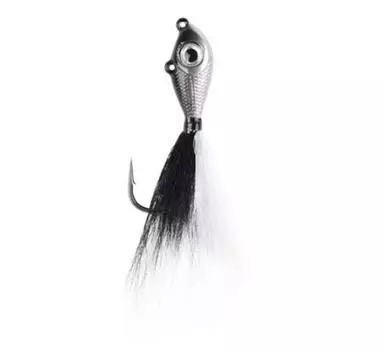 Mustad BEB-1-BKSI Big Eye Bucktail 1 унция черного / силь (0907)