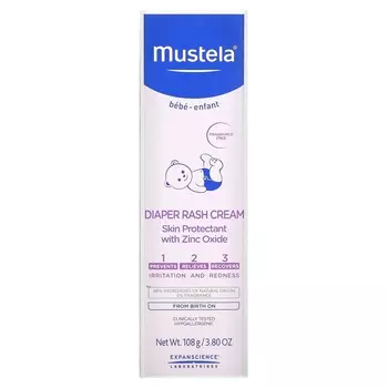 Mustela, Детский крем от опрелостей, без отдушек, 3,8 унции (108 г)