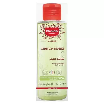 Mustela, Масло от растяжек, без отдушек, 3,55 жидких унций (105 мл)