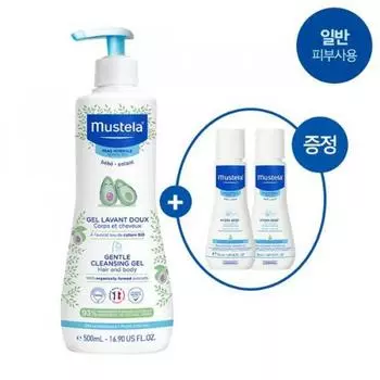 Mustela Нежный очищающий гель 500 мл Лосьон для тела Hydra Bebe 50 млx2