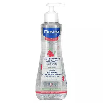 Mustela, Успокаивающая очищающая вода с лимонником лимонным, не требующая смывания, для очень чувствительной кожи, без отдушек, 10,14 жидких унций (300 мл)