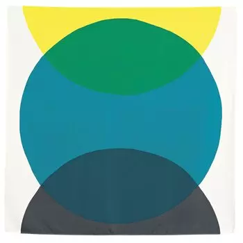Musubi Furoshiki 100 Aqua Drop Recycled Round Blue Green 100 см Полиэстер Водоотталкивающий