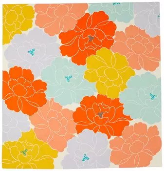 Musubi Furoshiki 100 Himemusubi Adeline Klam Peony Orange 100cm Organic Cotton