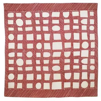 Musubi Furoshiki 100 MUSUBI LINEN Nobuyuki Takai Shape and Line Red 100cm Hemp (Linen)