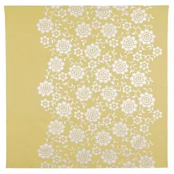 Musubi Furoshiki 150 Kimono Wrap Flower Arabesque Mustard 150cm Cotton