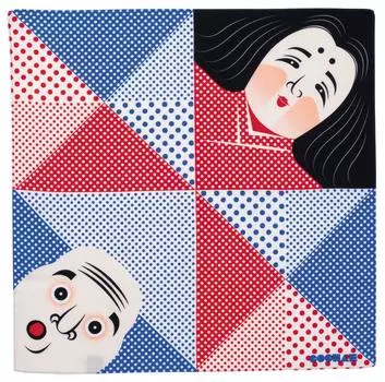 Мусуби Фурошики 48см Фукукоче Окаме/Хёттоко (синий) 20464-102