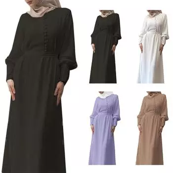 Мусульманская элегантная женственная шифоновая длинная юбка-туника, двухслойное платье-туника 2XL
