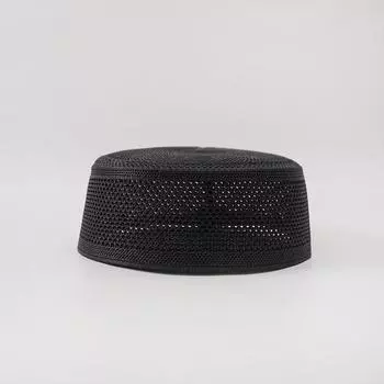 Мусульманская этническая кепка хуэйская кепка дышащая белая черная однотонная мужская религиозная шляпа-котелок с плоским верхом M