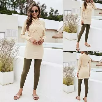 Мусульманские купальники, исламский женский купальный костюм, скромный купальник с полным покрытием, буркини S кофейный