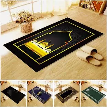 Мусульманские молитвенные коврики, напольные коврики, ковер для гостиной, коврик для двери, плюшевый нескользящий коврик для стула, ковер для ванной комнаты 60cm x 90cm