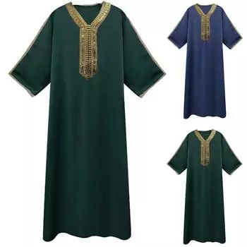 Мусульманские мужские халаты с кружевными рукавами в одежде хуэй XXL