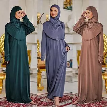 Мусульманские женщины Абая Бурка Исламская накидка Химар Макси Платье Молитва Рамадан Халаты Free size