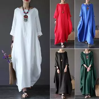 Мусульманские женщины рубашка с длинным рукавом платье Абая Кафтан Повседневный свободный мешковатый макси платье Ближнего Востока Рамадан халат Плюс Размер M-5XL 2XL синий