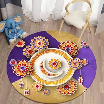 Мусульманский молитвенный круглый ковер, коврик для Ид, детская зона для занятий, украшение комнаты, коврик для гостиной, украшение для дома, ковер 40cm