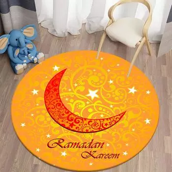 Мусульманский молитвенный круглый ковер, коврик для Ид, детская зона для занятий, украшение комнаты, коврик для гостиной, украшение для дома, ковер 40cm