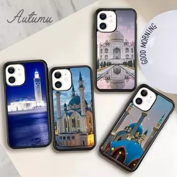 Мусульманское здание мечети Чехол для телефона для iPhone 11 12 13 14 Pro Max mini X XR XS SE 2020 5 6S 7 8 Plus Samsung Galaxy S21 S22 Чехол iPhone 6plus