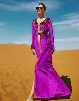 Мусульманское женское платье розового и красного цвета со стразами, сшитое вручную, тонкое бархатное платье для семейной вечеринки S розы красного