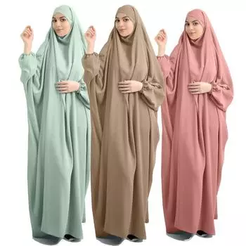 Мусульманское женское платье с капюшоном Абая, молитвенная одежда, хиджаб, длинные веревочные комплекты, полное покрытие, платье для Рамадана, абайя, исламская молитва Ид