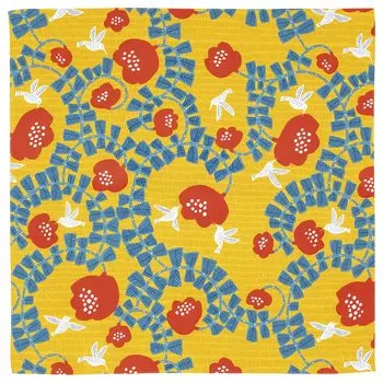 Musumi Furoshiki Furoshiki 45см Ката Ката Колибри Желтый Сделано в Японии Приблизительно. 20014-102