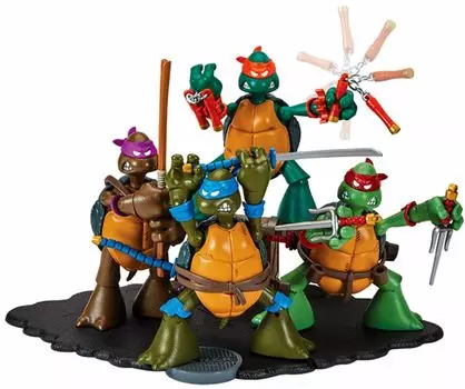 Mutant Turtles 40th Anniversary Inch Basic Figure Original Sketch Edition Набор из 4 фигурок Raphael Donatello Turtle Ninja 4.5 (Леонардо & & & Микеланджело)