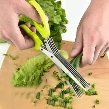 Muti-Layers Kitchen Scissors Onion Scissors Stainless Steel Vegetable Cutter Scallion Herb Laver Scissors Kitchen Accessories