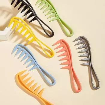 Muticolor Парикмахерская Мужская масляная расческа с широкими зубьями Парикмахерская расческа Массажная акула Пластиковая расческа Машинка для стрижки волос Щипцы для завивки волос Аксессуары для дома чёрный