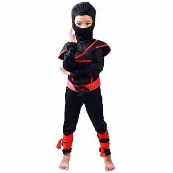 MUXIU Ninja Halloween Become the Ninja of your Performance Tattoo Set of 6 Costume, Boys, Cosplay, dreams, Children, Parties, Events, Clothes, Suit, чёрный