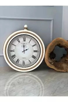 Muyika Белые настенные часы с деревянной веревкой и римскими цифрами 50см Ads-50