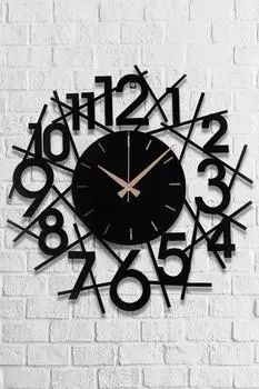 MUYIKA Часы настенные Lineal металлические черные 50х50см Mds-50